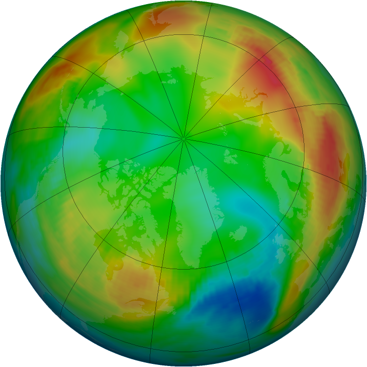 Arctic ozone map for 05 January 1979